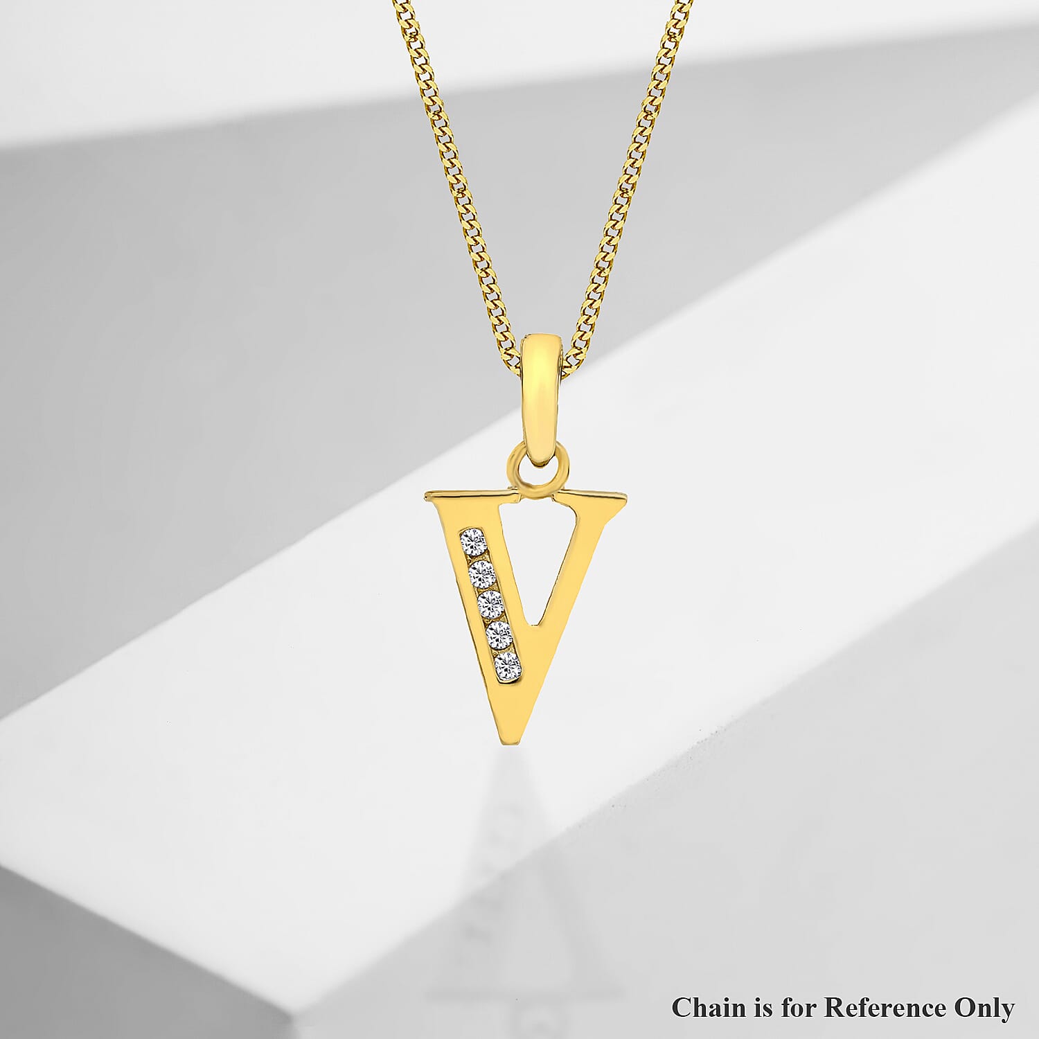 9K Yellow Gold  A   Cubic Zirconia  Pendant 0.07 ct,  Gold Wt. 0.49 Gms  0.070  Ct.