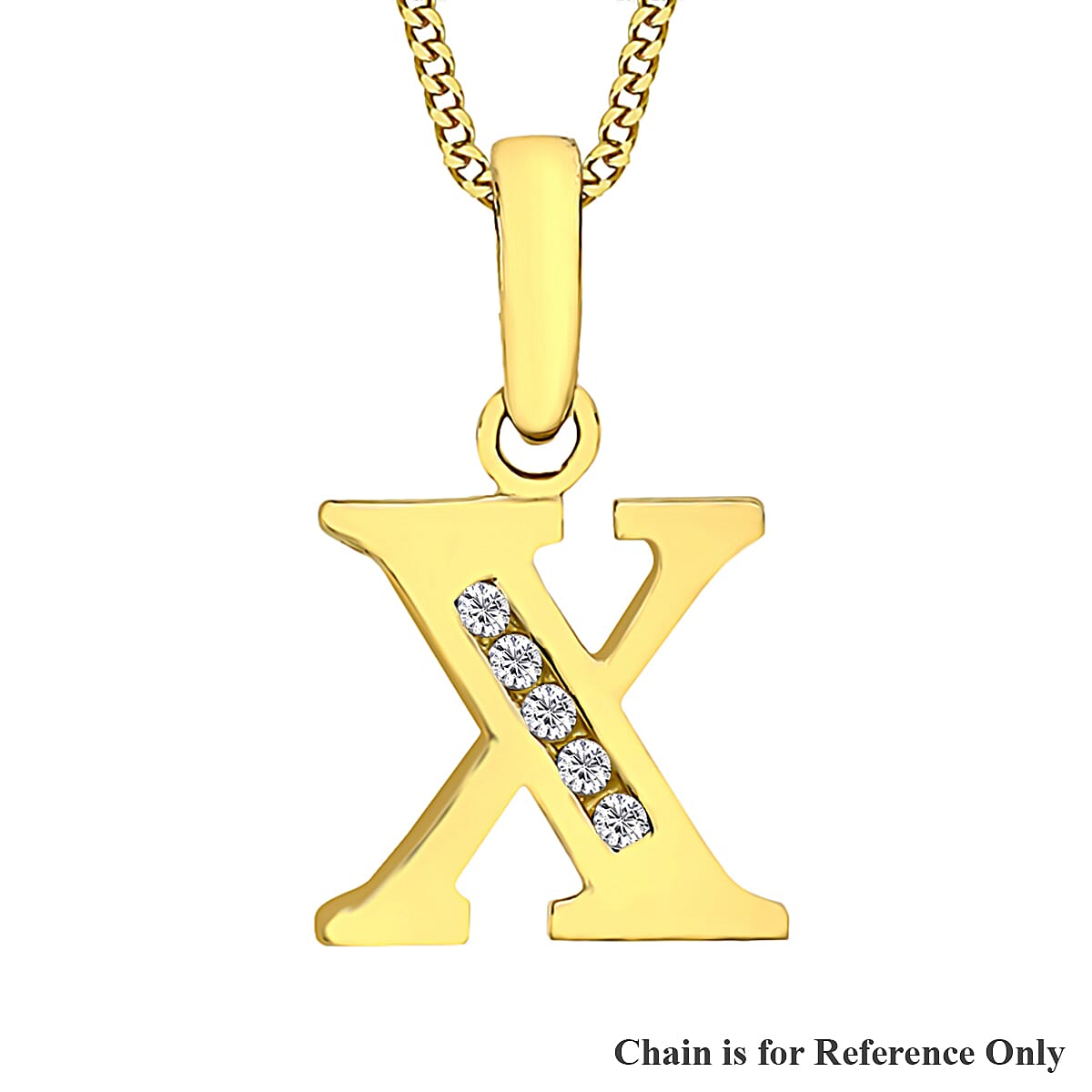 9K Yellow Gold  A   Cubic Zirconia  Pendant 0.07 ct,  Gold Wt. 0.61 Gms  0.070  Ct.