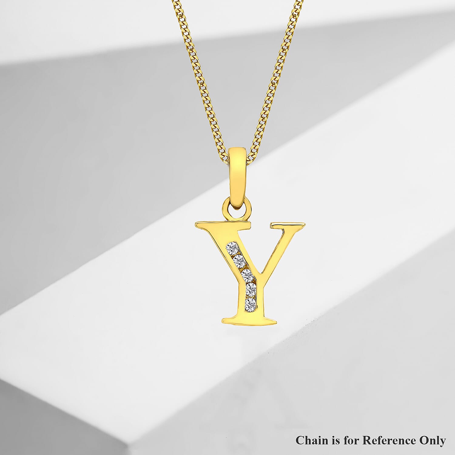 9K Yellow Gold  A   Cubic Zirconia  Pendant 0.07 ct,  Gold Wt. 0.41 Gms  0.070  Ct.