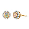 9K Yellow Gold  AA  Ethiopian Opal, White Diamond  Earring (With Push Back) 0.55 ct, Gold Wt. 1.06 Gms.