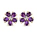 Amethyst and Diamond Earrings (With Push Back)  in 18K Vermeil Yellow Gold Plated Sterling Silver 1.552 Ct.