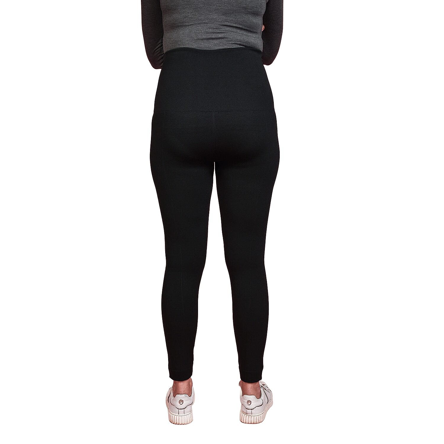 Hollywood Slimming High Waisted Legging with Double Layer Waistband (Size L,14-16) - Black