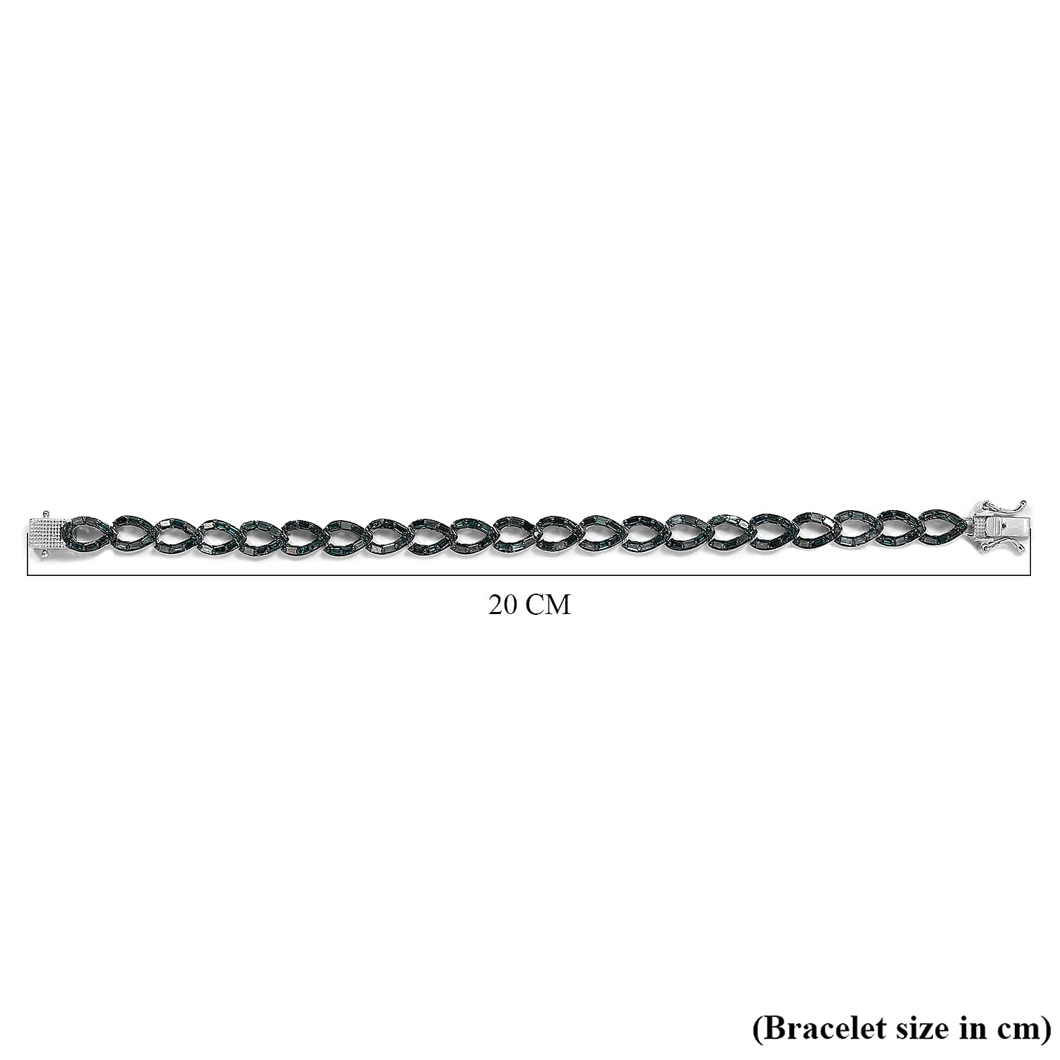 Close Out Deal - Blue Diamond Pear Link Bracelet (Size - 7.5) in Platinum Overlay Sterling Silver 3.00 Ct, Silver Wt. 12.82 Gms