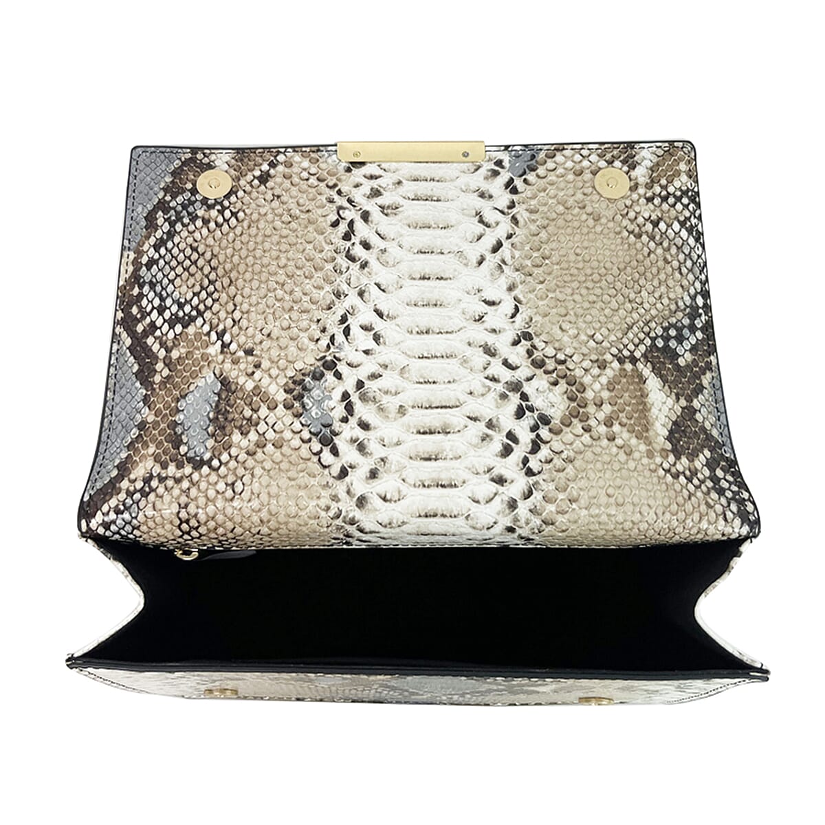 Rome Closeout - Snake Pattern Crossbody Bag- Ivory and Grey