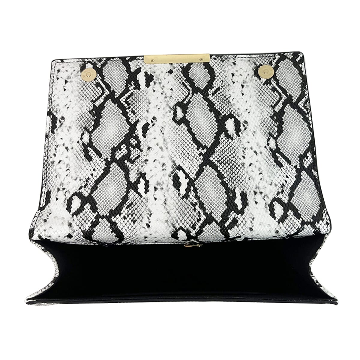 Rome Closeout - Snake Pattern Crossbody Bag- White and Black