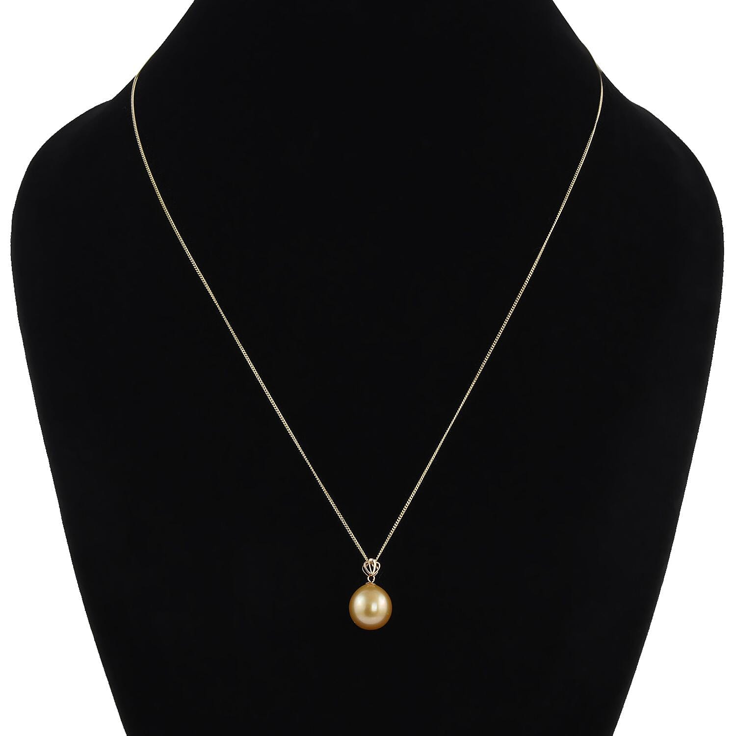 ILIANA 18K Yellow Gold Golden South Sea Pearl Pendant with Chain (Size - 20)