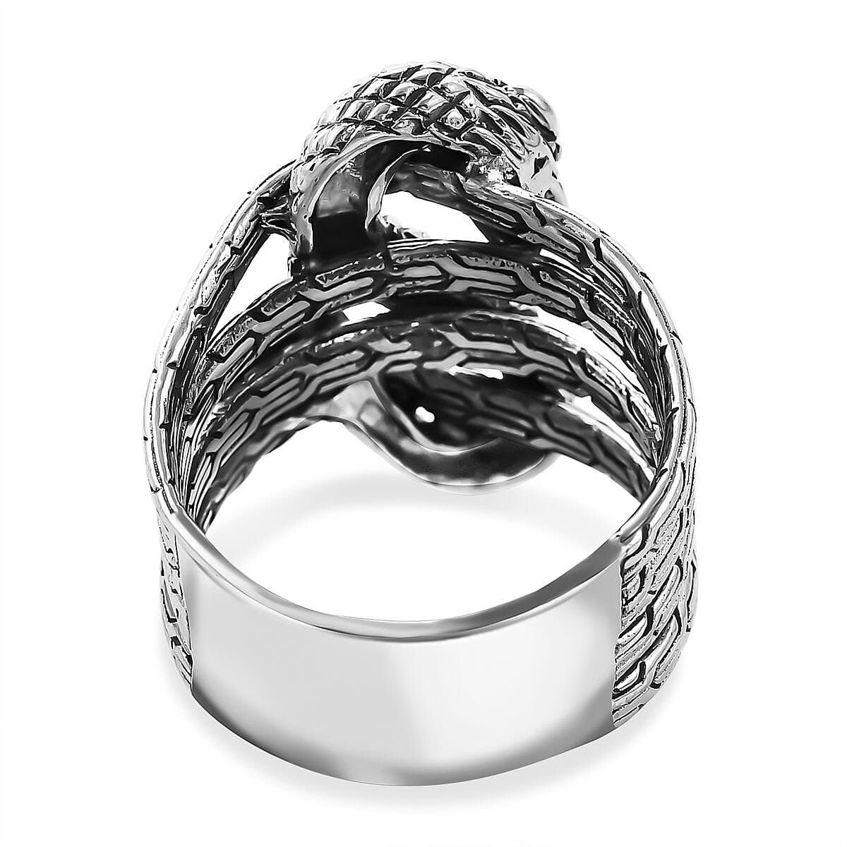Royal Bali Collection - Sterling Silver Dragon Ring, Silver Wt. 10 Gms