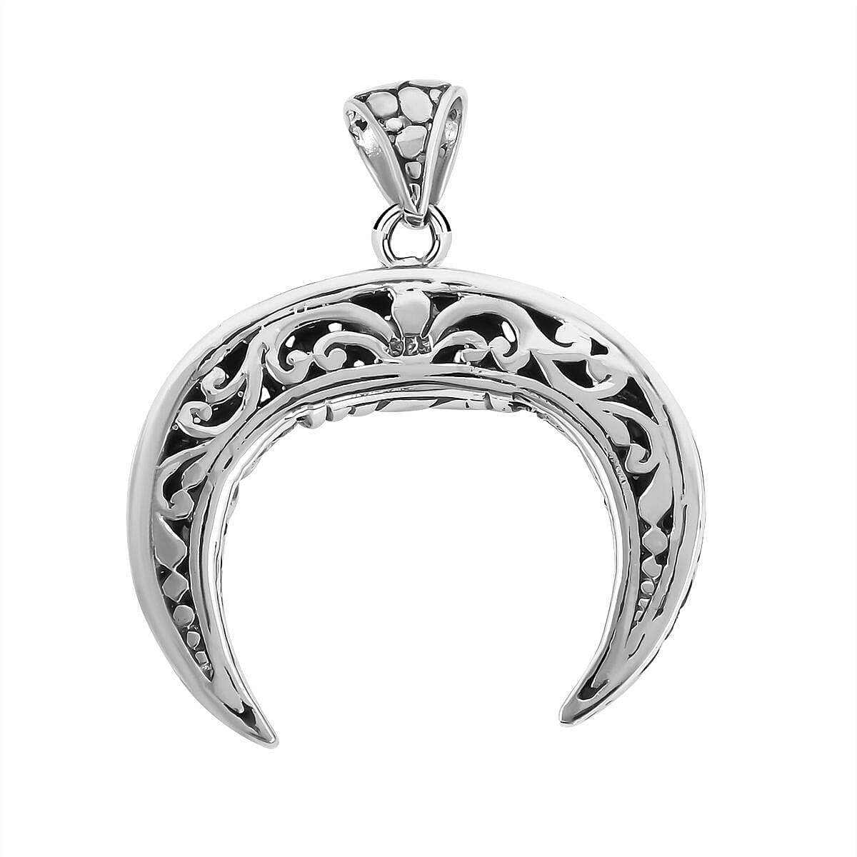 Royal Bali Collection - Sterling Silver Crescent Pendant, Silver Wt. 6.80 Gms