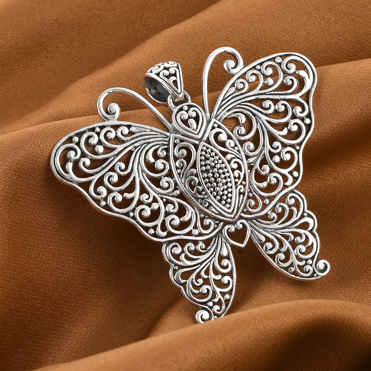 Royal Bali Closeout Collection - Sterling Silver Butterfly Pendant Silver Wt. 9.80 Gms