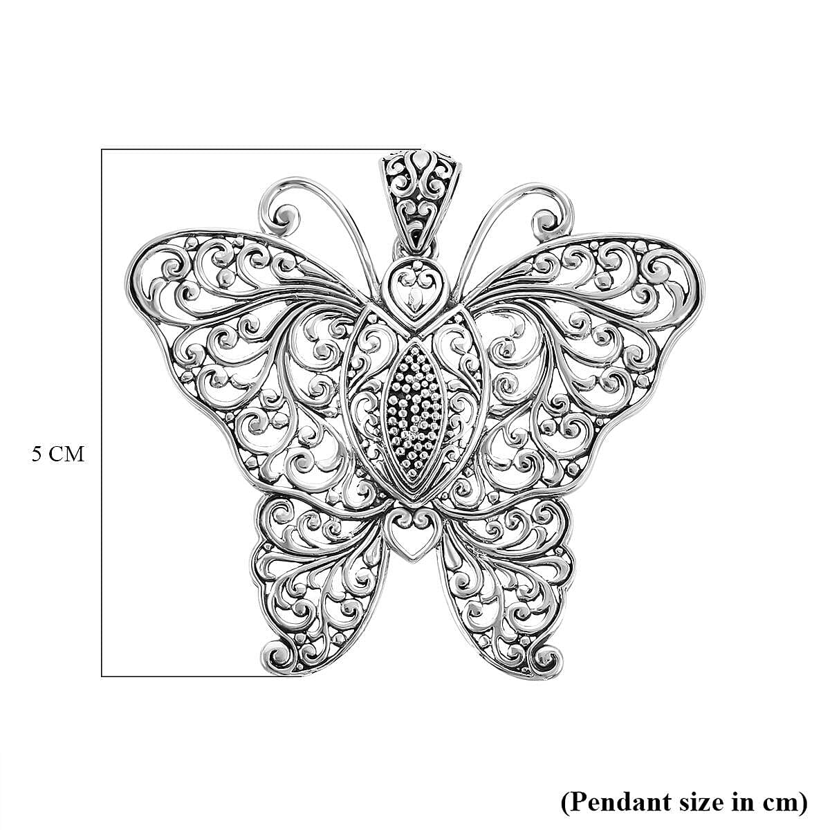 Royal Bali Closeout Collection - Sterling Silver Butterfly Pendant Silver Wt. 9.80 Gms