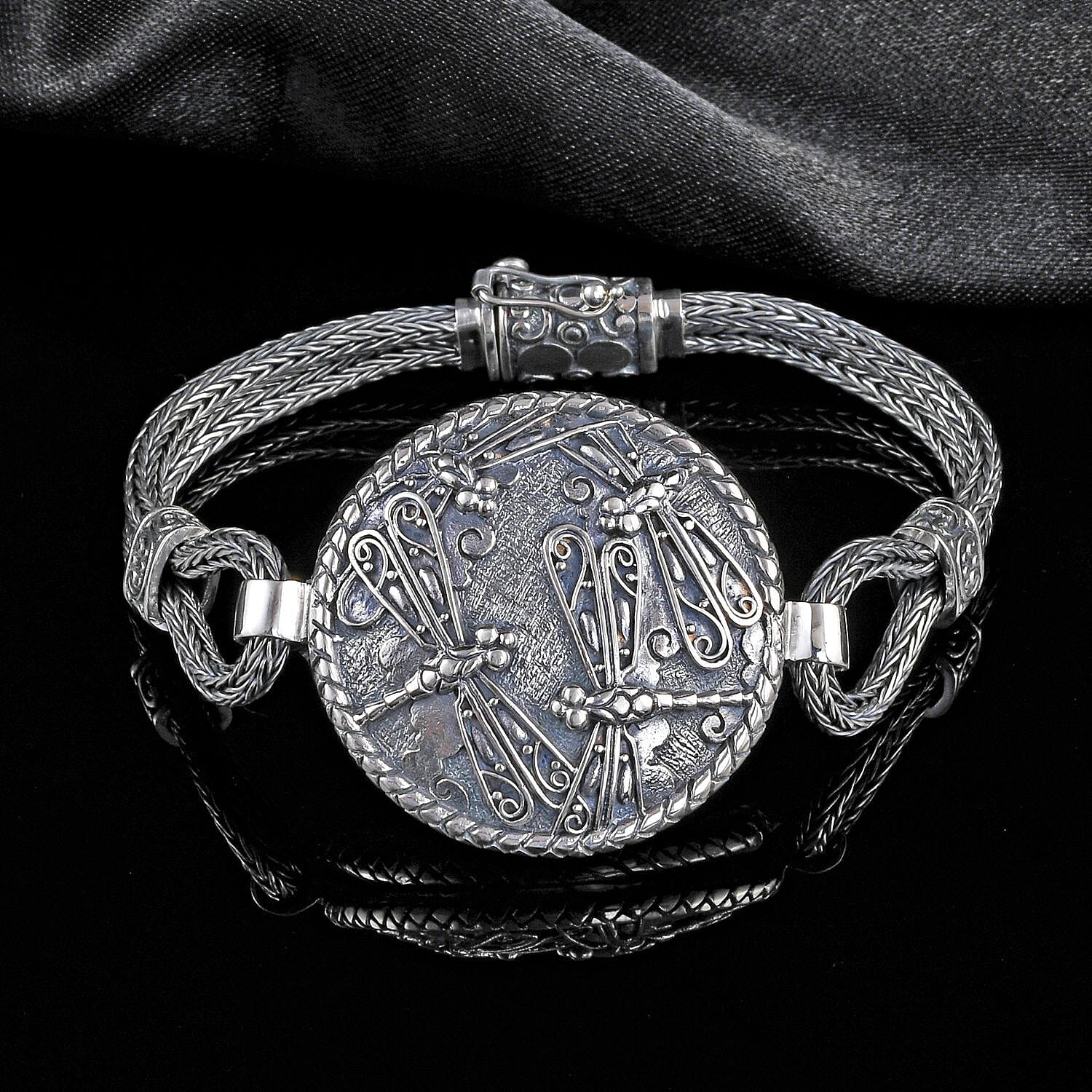Royal Bali Majapahit Collection Sterling Silver Bracelet (Size - 7.5), Silver Wt. 41.60 Gms