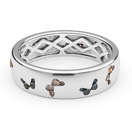 Multi Diamond Band Ring in Platinum Overlay Sterling Silver 0.50 Ct.