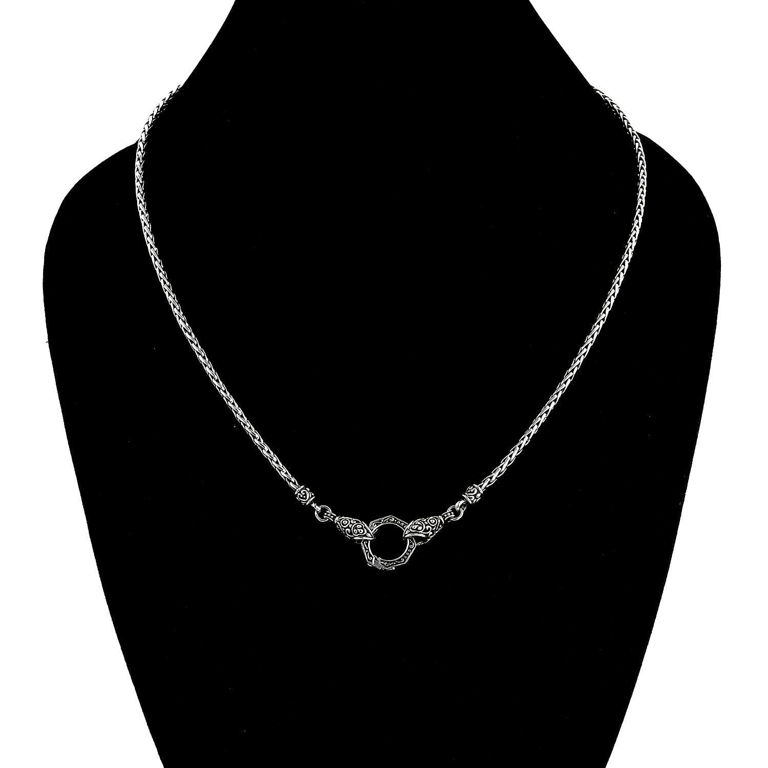 Royal Bali - Handmade Snake Head Tulang Naga Sterling Silver Necklace (Size - 20), Silver Wt. 22.00 Gms