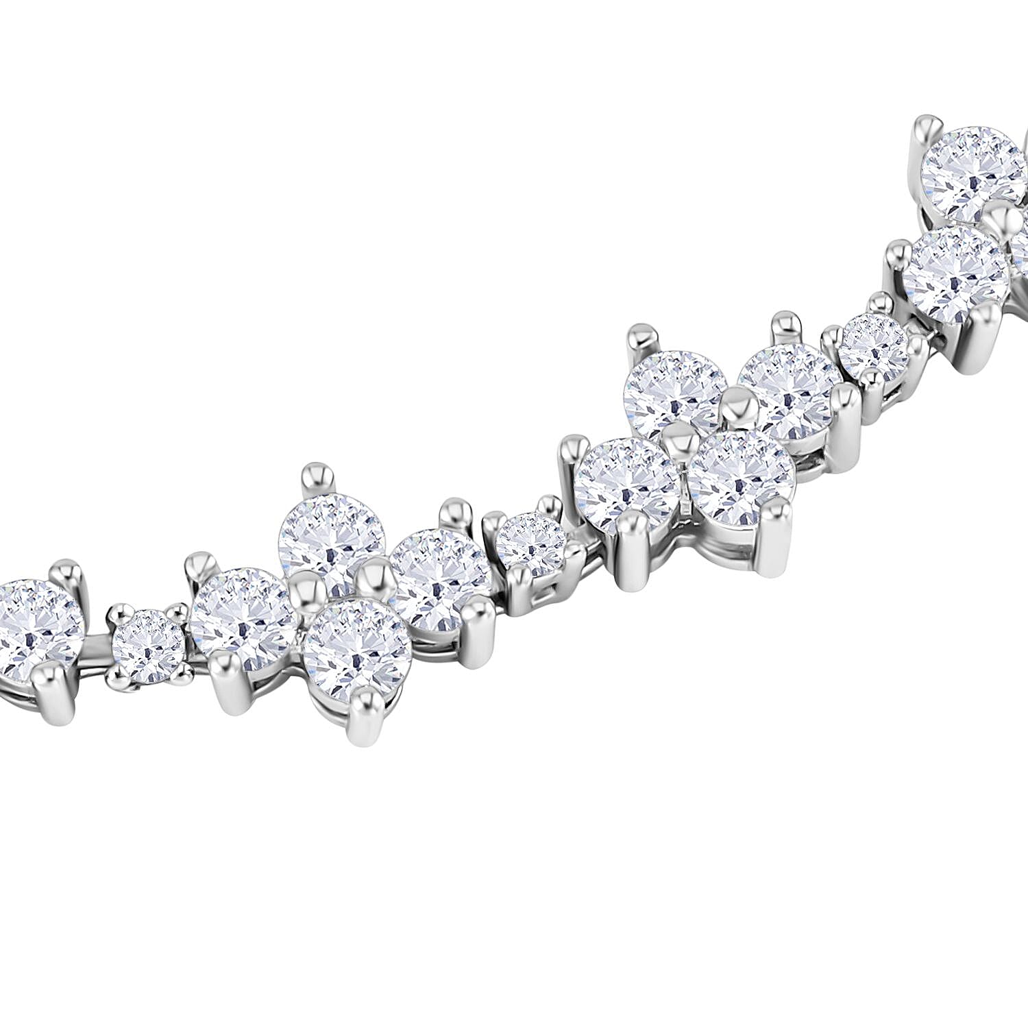 White Cubic Zirconia Bracelet (Size - 7.5) Pure White Brass 10.00 ct 10.000 Ct.