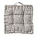 Stylish Leaf Pattern Square Floor Cushion (Size 40x40 cm) - Grey