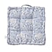 Stylish Leaf Pattern Square Floor Cushion (Size 40x40 cm) - Blue