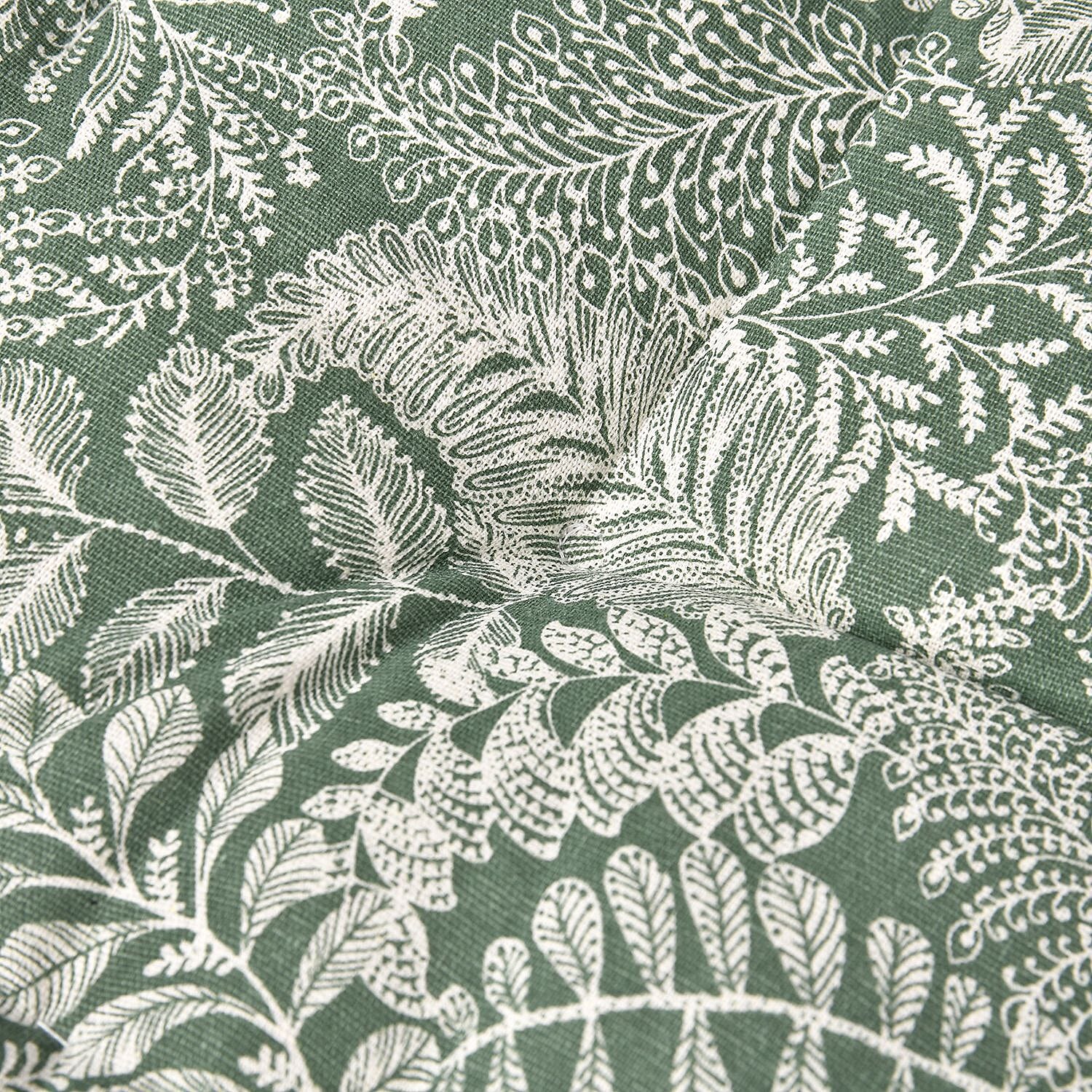 Stylish Leaf Pattern Square Floor Cushion (Size 40 cm) - Olive