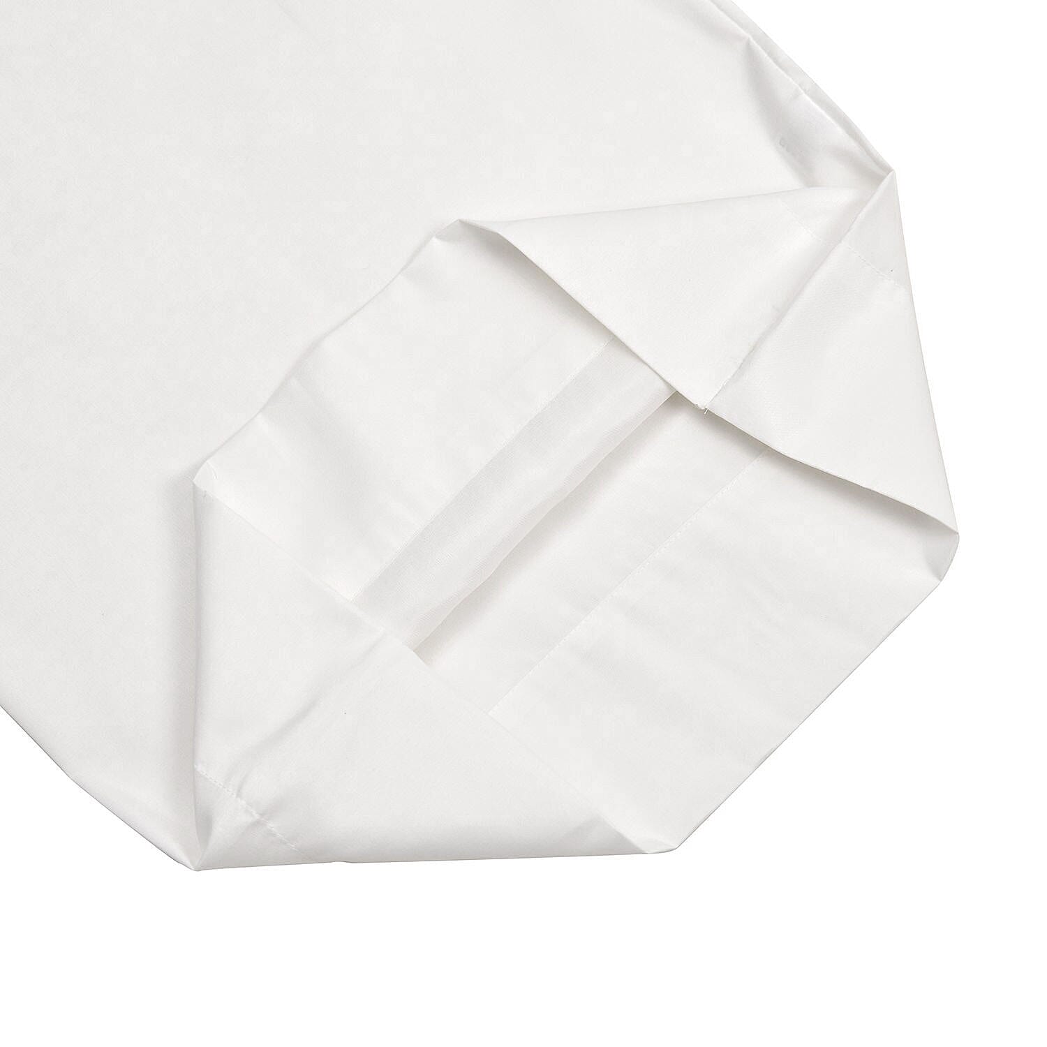 Set of 4 - Homesmart - Wrinkle Resistant Solid Sheet, Fitted Sheet and Pillowcases (Size - Double) - White