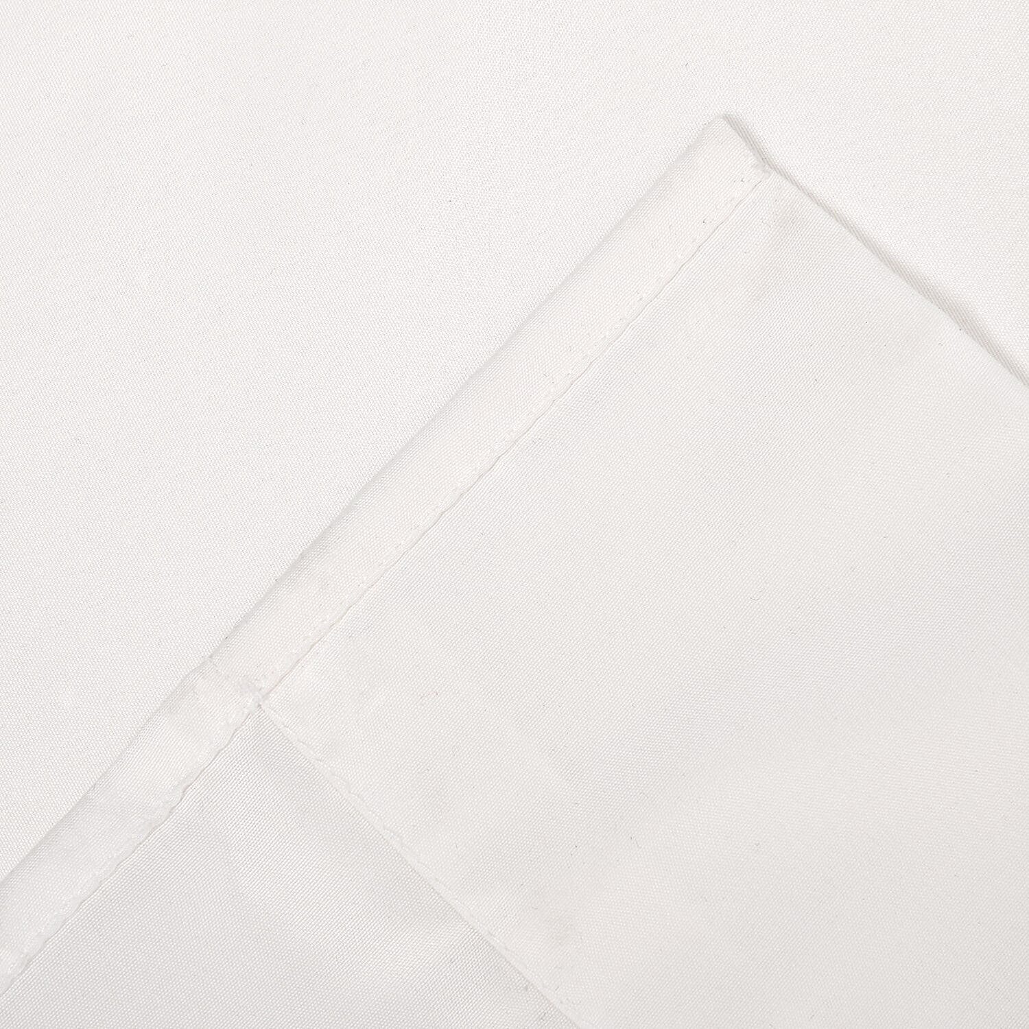 Set of 4 - Homesmart - Wrinkle Resistant Solid Sheet, Fitted Sheet and Pillowcases (Size - Double) - White