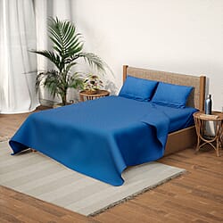 Set of 4 - Homesmart - Wrinkle Resistant Solid Sheet, Fitted Sheet and Pillowcases (Size - Double) - White