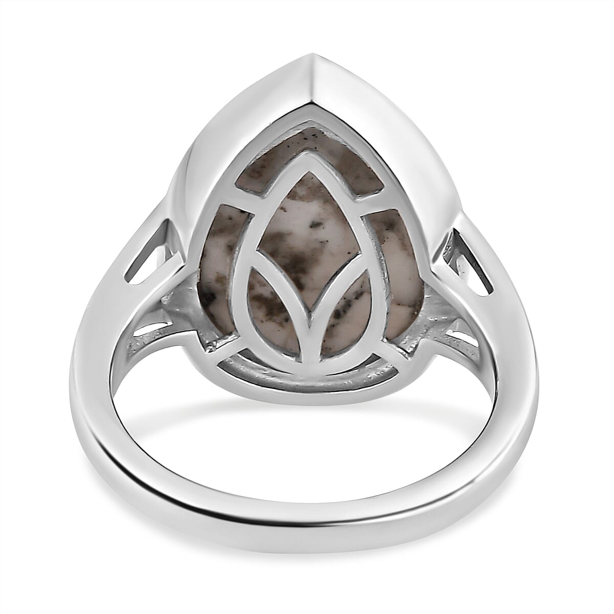 White Buffalo Solitaire Ring in Platinum Overlay Sterling Silver 7.79 ct