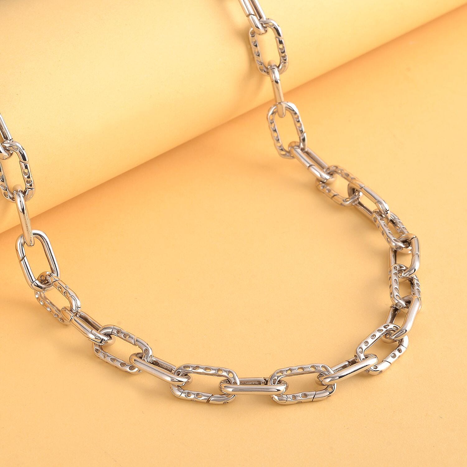 RACHEL GALLEY -  Rhodium Overlay Sterling Silver Necklace (Size - 20), Silver Wt. 36.50 Gms