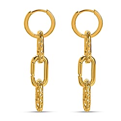 RACHEL GALLEY - Vermeil Rose Gold Overlay Sterling Silver Paperclip Earrings (With Clasp), Silver Wt. 7.00 Gms
