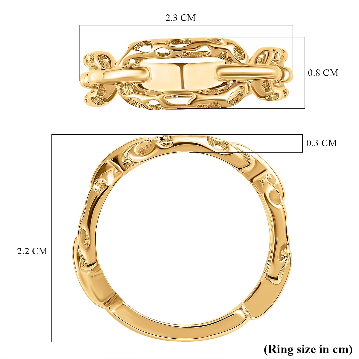 RACHEL GALLEY - Vermeil Yellow Gold Overlay Sterling Silver Paperclip Ring