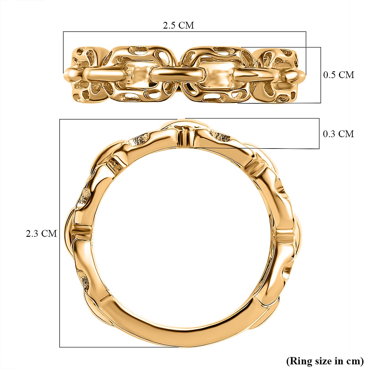 RACHEL GALLEY - 18K Vermeil Yellow Gold Overlay Sterling Silver Paperclip Ring