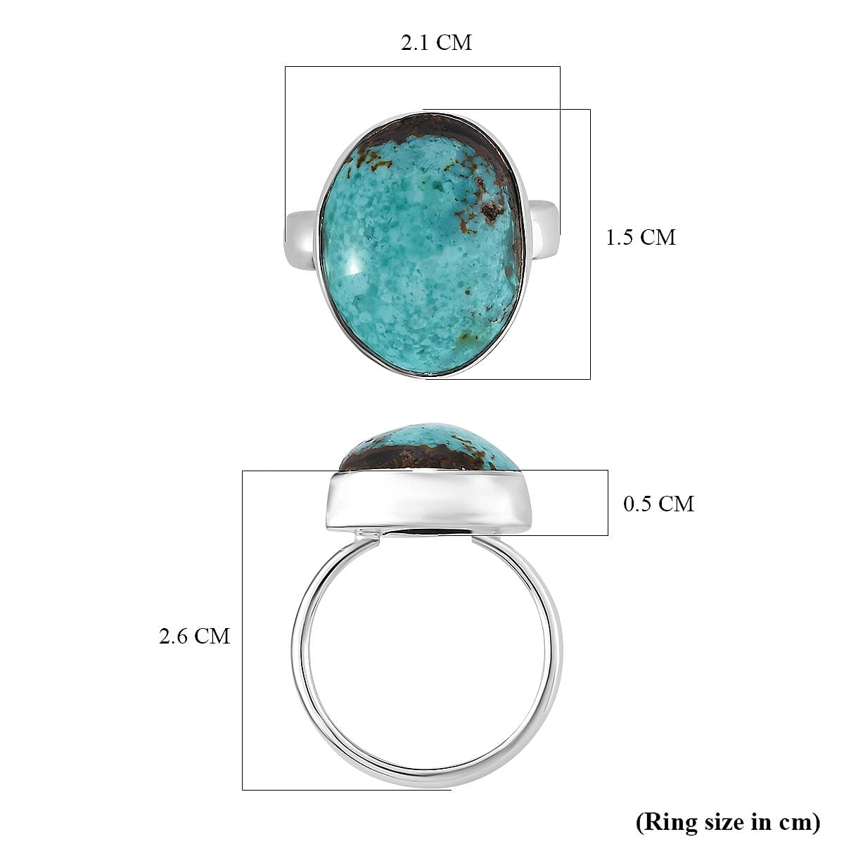 Sierra Nevada Turquoise Ring in Sterling Silver 7.88 Ct.