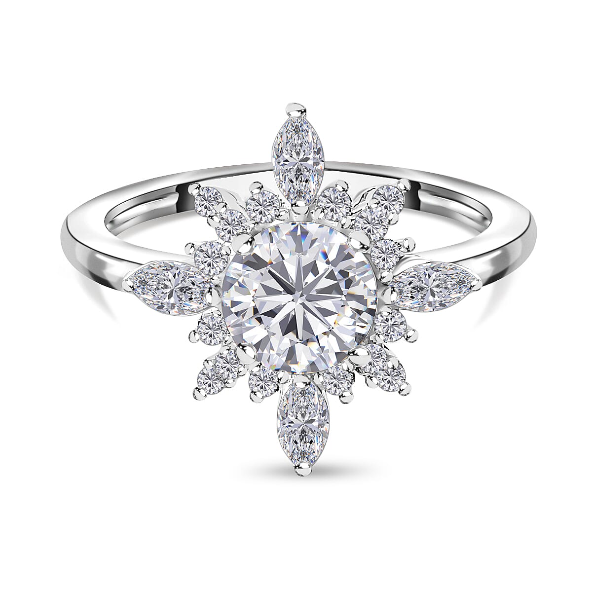 NY Close Out- Cubic Zirconia Snowflake Ring in Sterling Silver