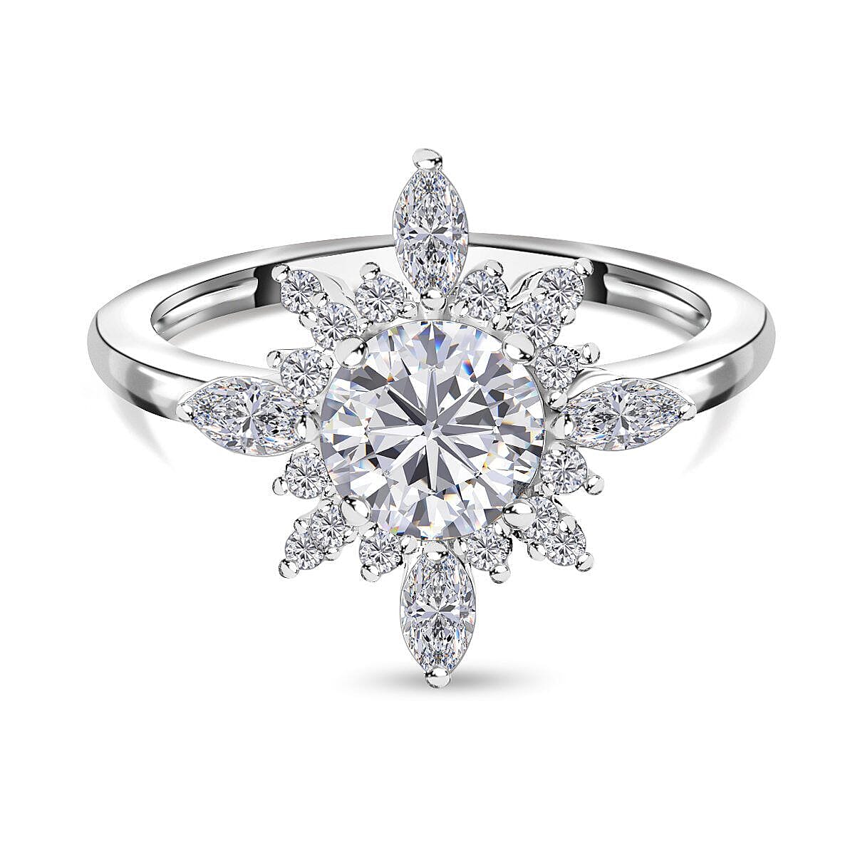 NY Close Out- Cubic Zirconia Snowflake Ring in Sterling Silver
