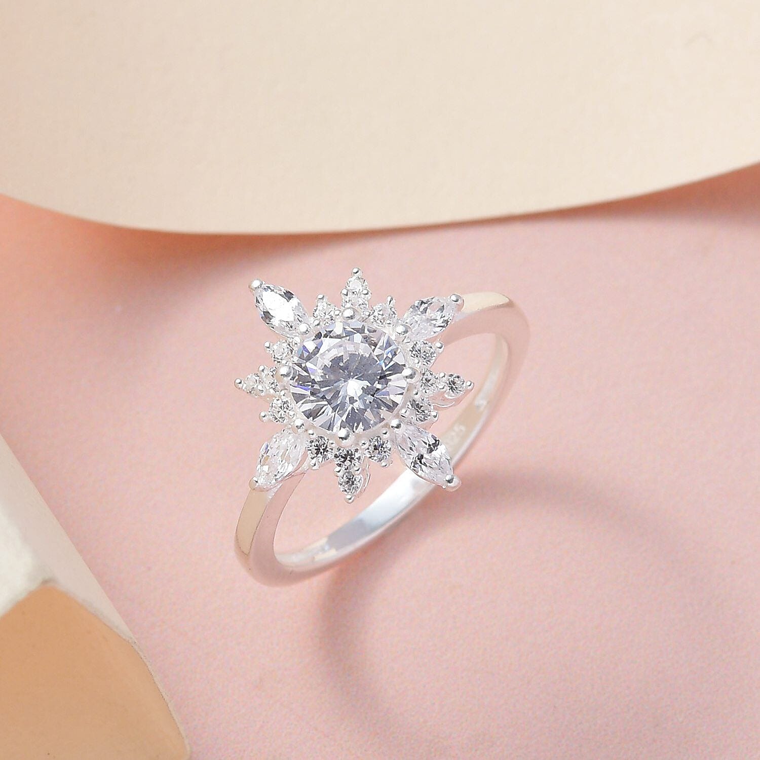 NY Close Out- Cubic Zirconia Snowflake Ring in Sterling Silver