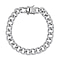 Monster Deal- White Diamond Curb Bracelet (Size - 7.5) in Platinum Overlay Sterling Silver 3.00 Ct Silver Wt 24.00 Grams