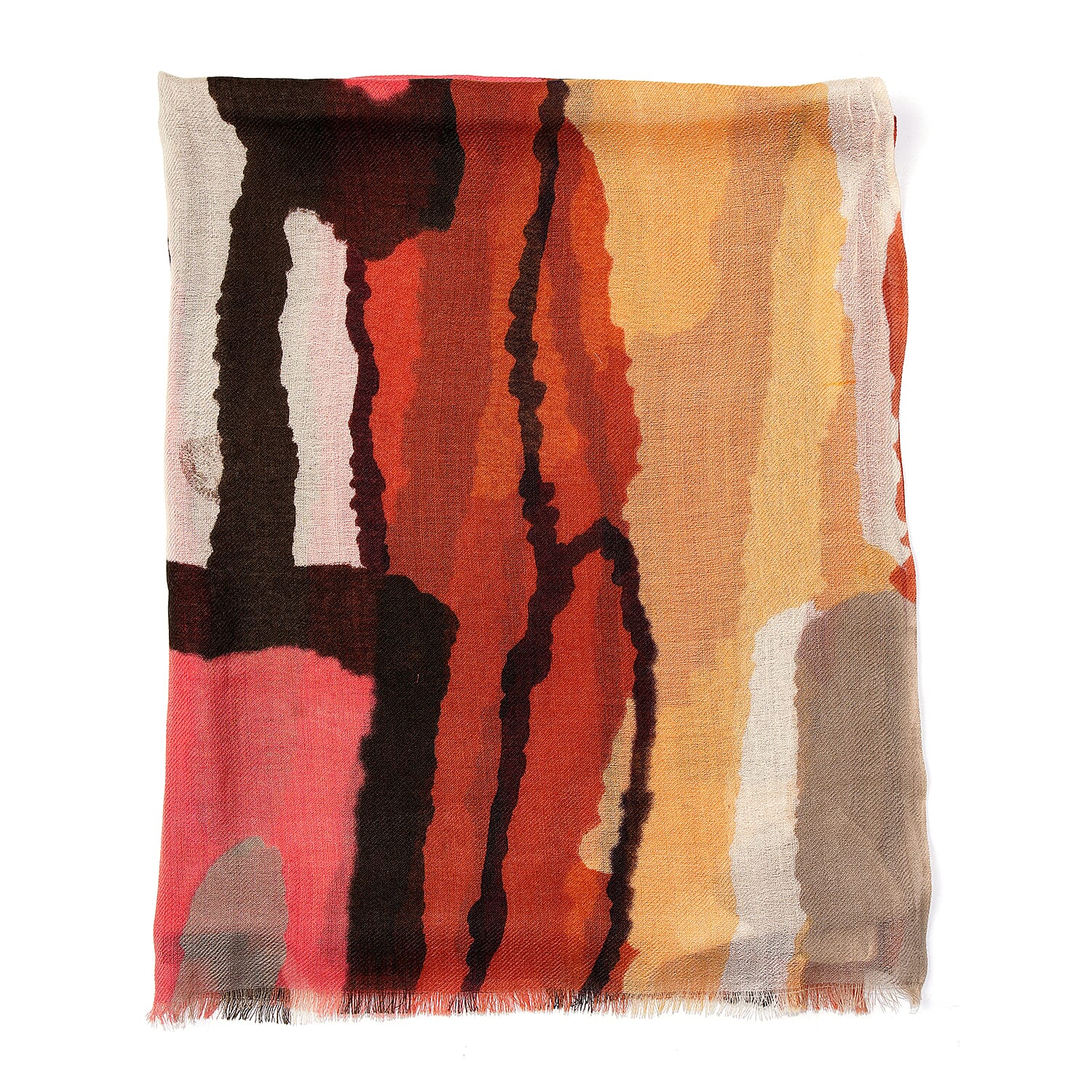 100% Wool Printed Scarf (Size 180x70 Cm) - Multi