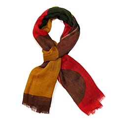 Wool Printed Scar - Green & Red