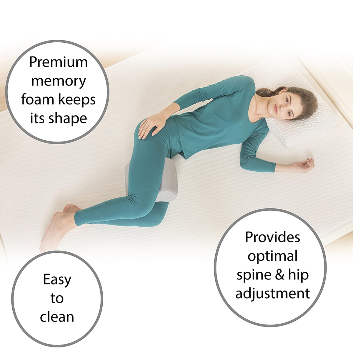 Pain Relieving Knee Pillow (Size 15x25x20 cm) - Grey