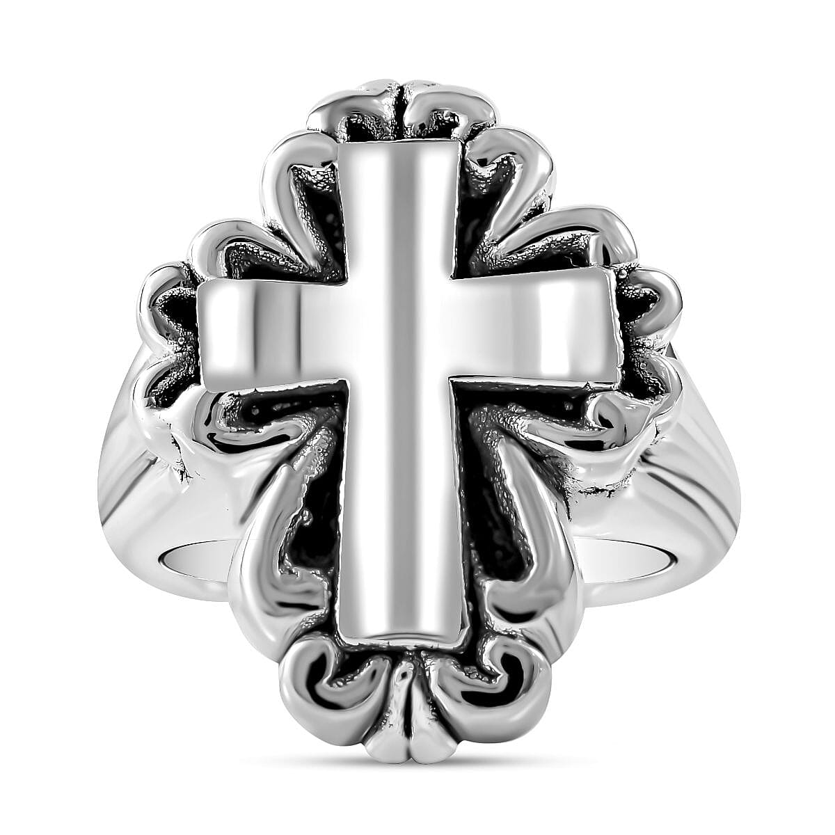Sterling Silver Cross Ring, Silver Wt. 5.40 Gms