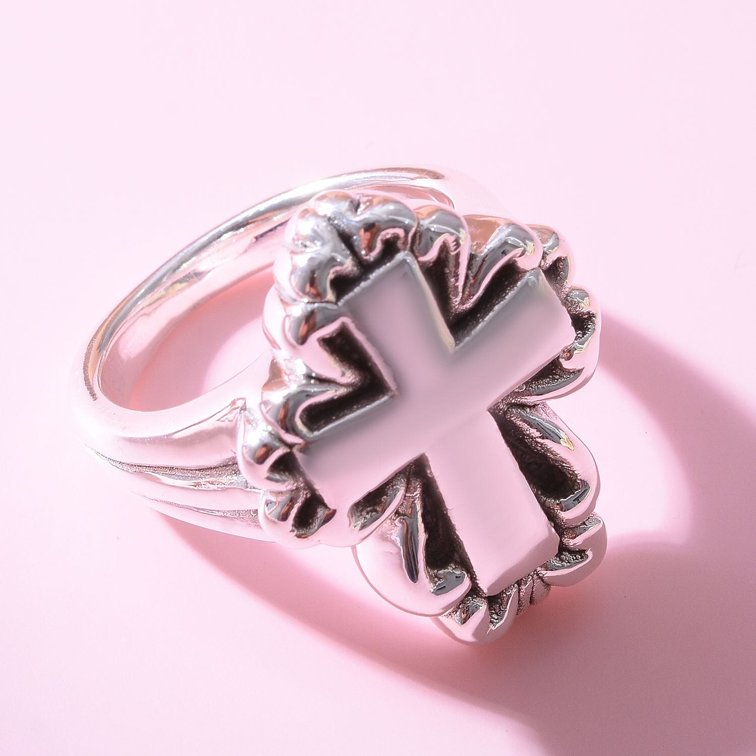 Sterling Silver Cross Ring, Silver Wt. 5.40 Gms