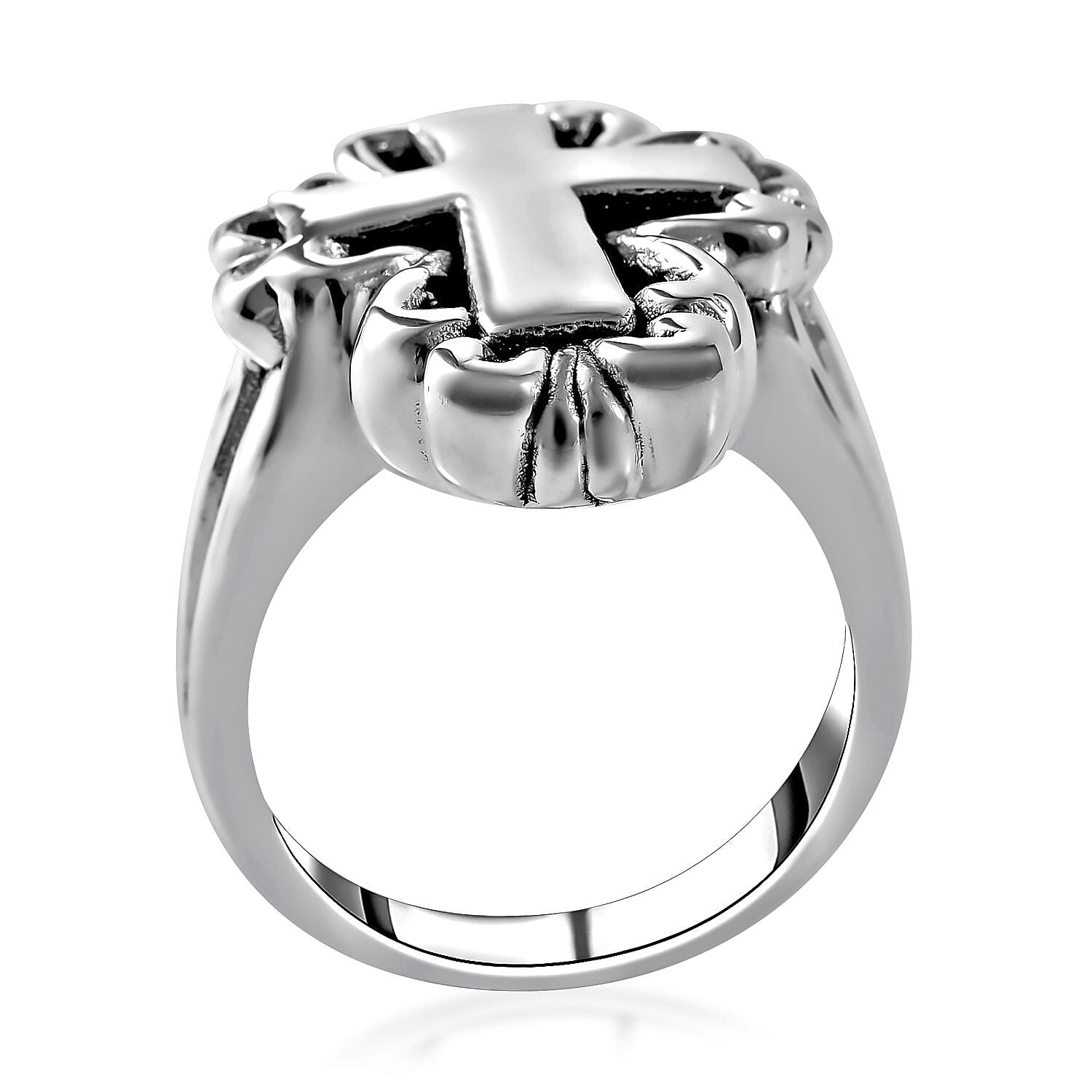 Sterling Silver Cross Ring, Silver Wt. 5.40 Gms