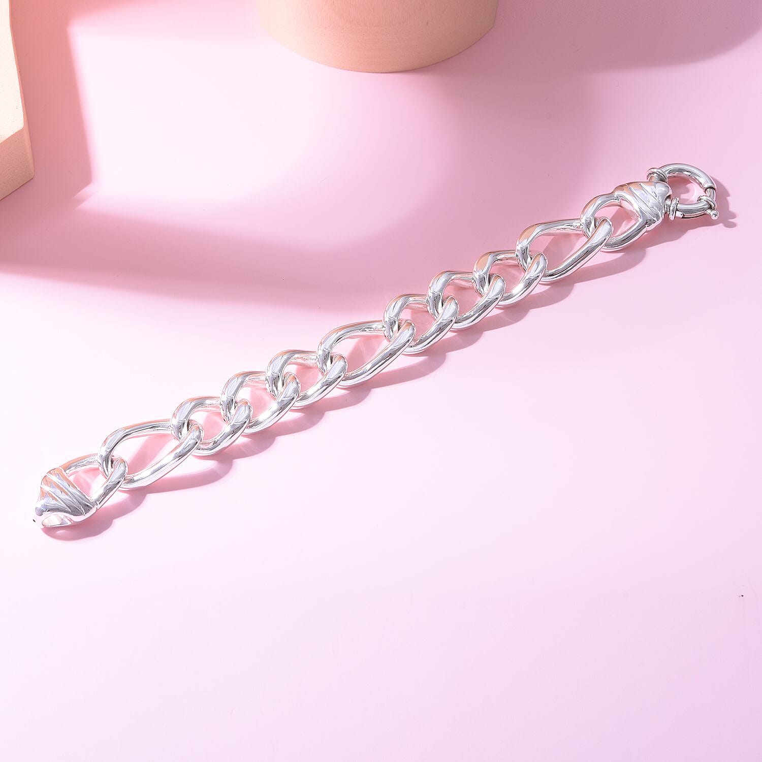 Close Out Deal - Sterling Silver Curb Link Bracelet (Size 8), Silver Wt. 22.00 Gms