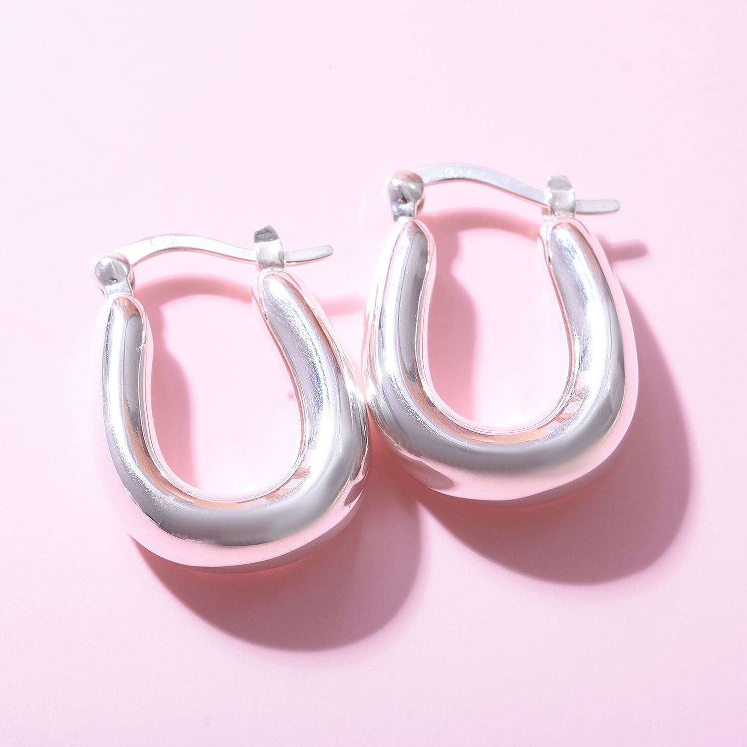 BKK Closeout - Sterling Silver Hoop Earrings(With Clasp), Silver Wt. 4.50 Gms