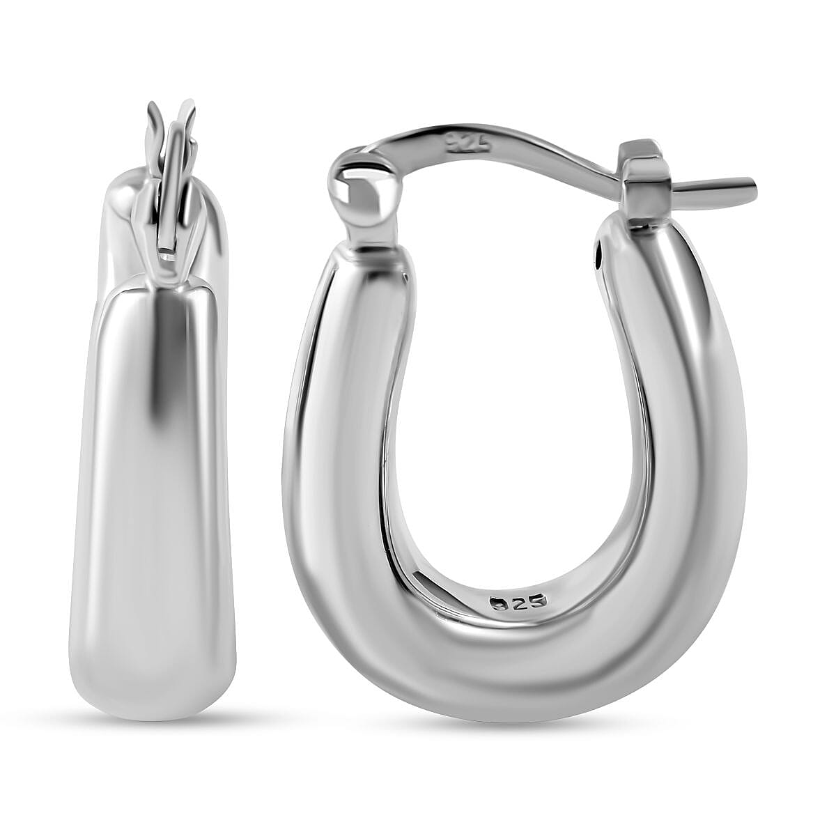 BKK Closeout - Sterling Silver Hoop Earrings(With Clasp), Silver Wt. 4.50 Gms