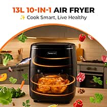 Homesmart 10-in-1 Air Fryer (13L) Rotisserie & Keep Warm Function - Black