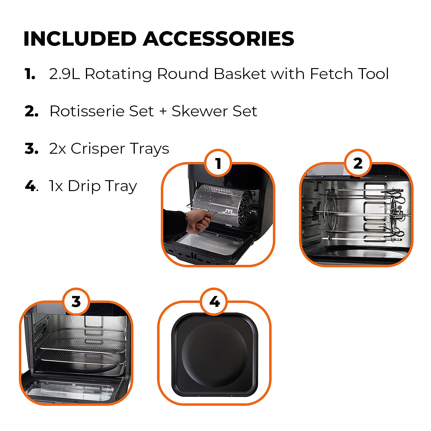 Homesmart 10 in 1 Air Fryer with LCD Display Touch (13L) - Black