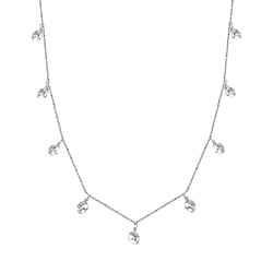 Monster Deal - Simulated Champagne Diamond Station Necklace (Size - 20) in Sterling Silver