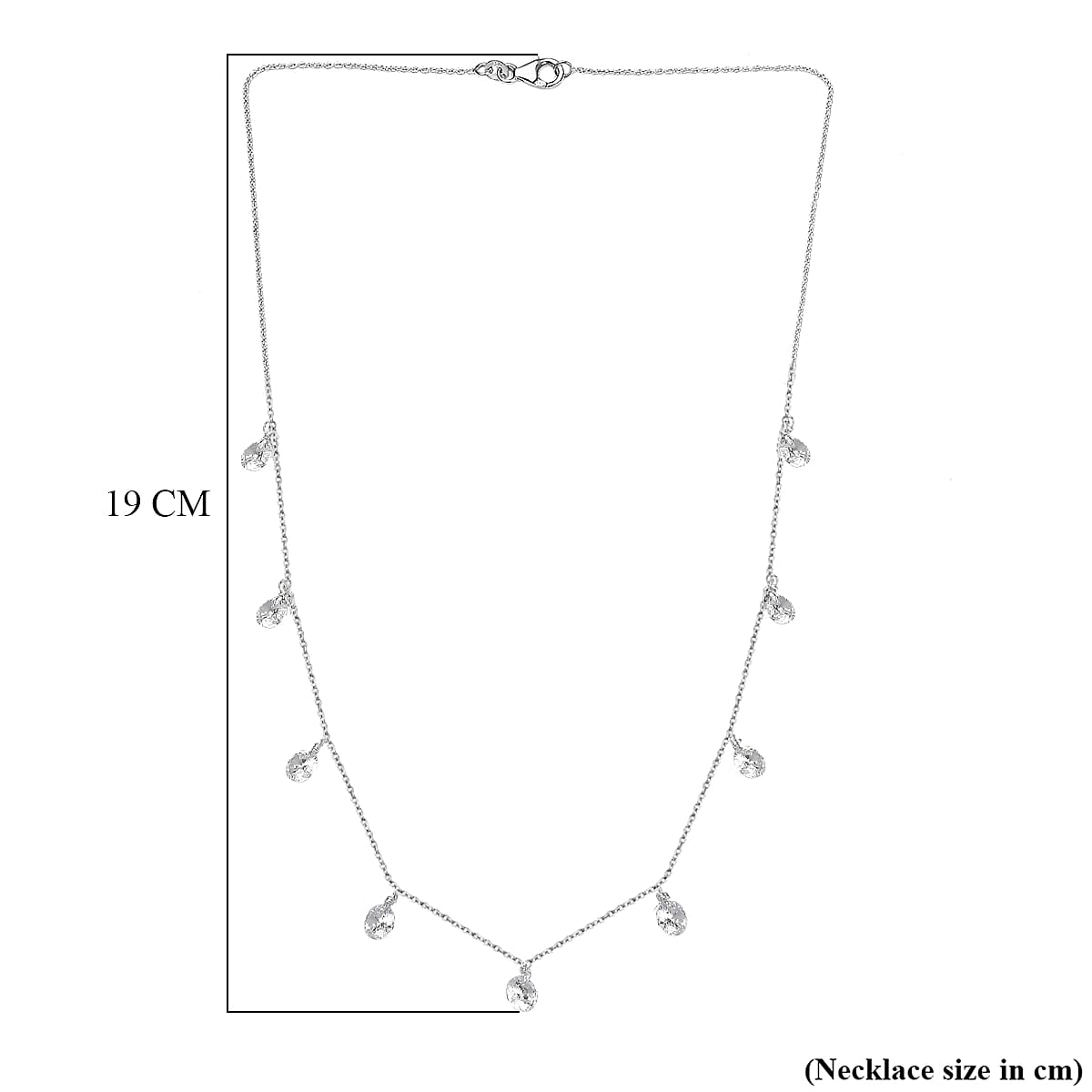 NY Closeout - Simulated Diamond Station Necklace (Size - 20) in Sterling Silver
