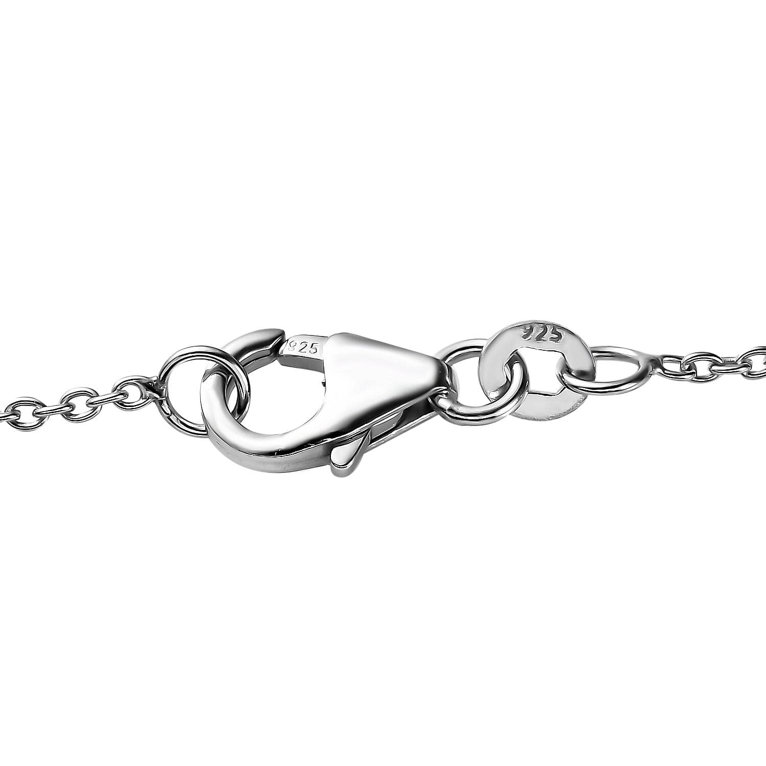 NY Closeout - Simulated Yellow Diamond Station Necklace (Size - 20) in Sterling Silver