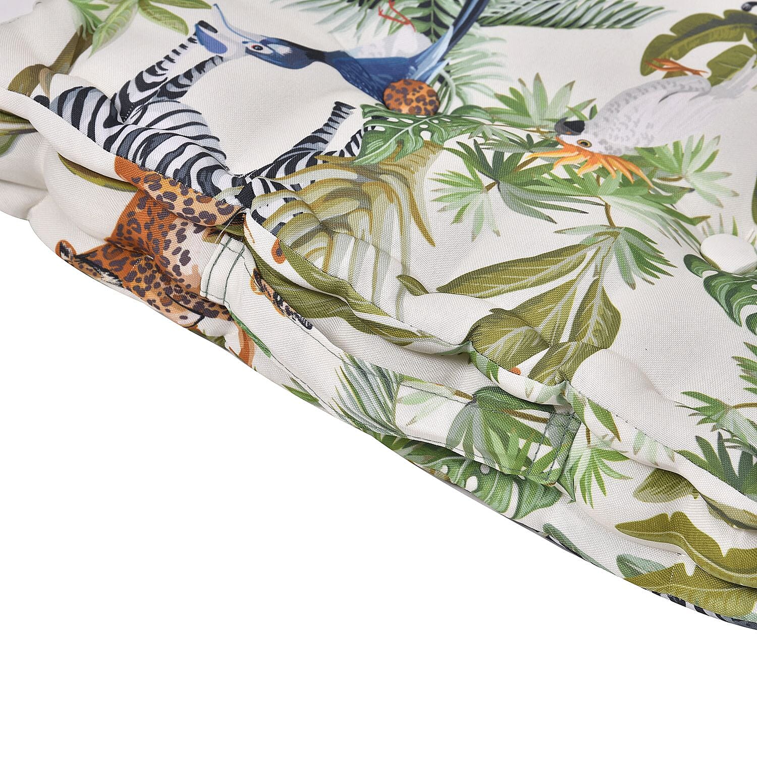 Set of 2 - Homesmart Water-proof Rain Forest Tropical Jungle Pattern Floor Cushion with Handle (Size 40x40x7 cm) - Green