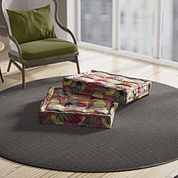 Set of 2 - Homesmart Water-proof Rain Forest Tropical Jungle Pattern Floor Cushion with Handle (Size 40x40x7 cm) - Green